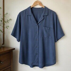 Navy Peplum Top